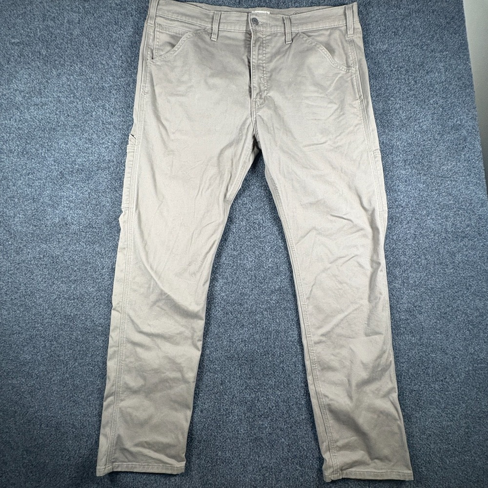 Levi's Carpenter Jeans Men 38x30.5 Beige All Seasons Tech Two Horse Brand Casual